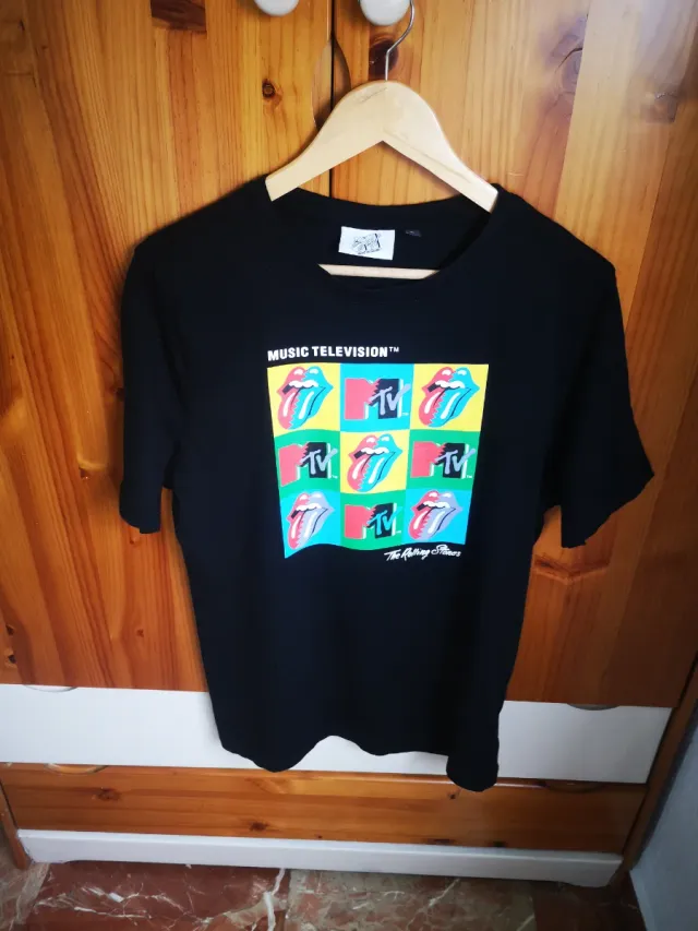 Camiseta Rolling Stones MTV Negra Talla M