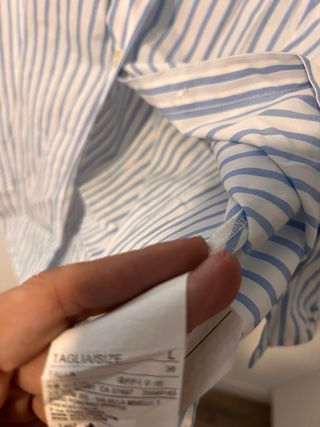 Camisa Benetton Rayas Azul y Blanco