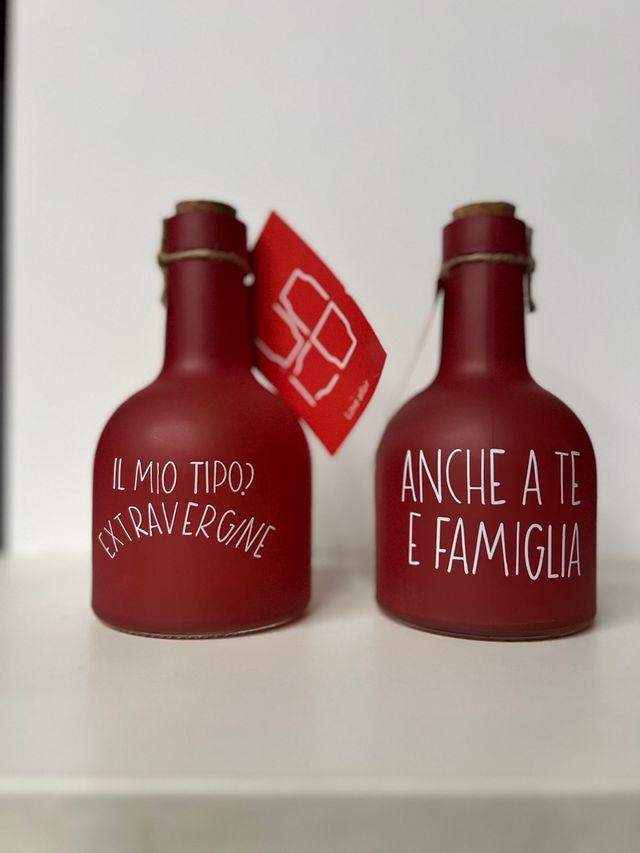 Oliera Villa d'Este Rossa con Scritta Bianca