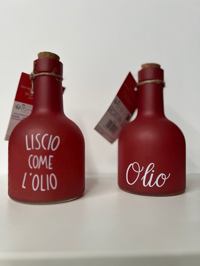 Oliera Villa d'Este Rossa con Scritta Bianca