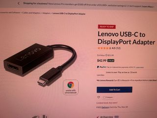 Adaptador Lenovo USB-C a DisplayPort
