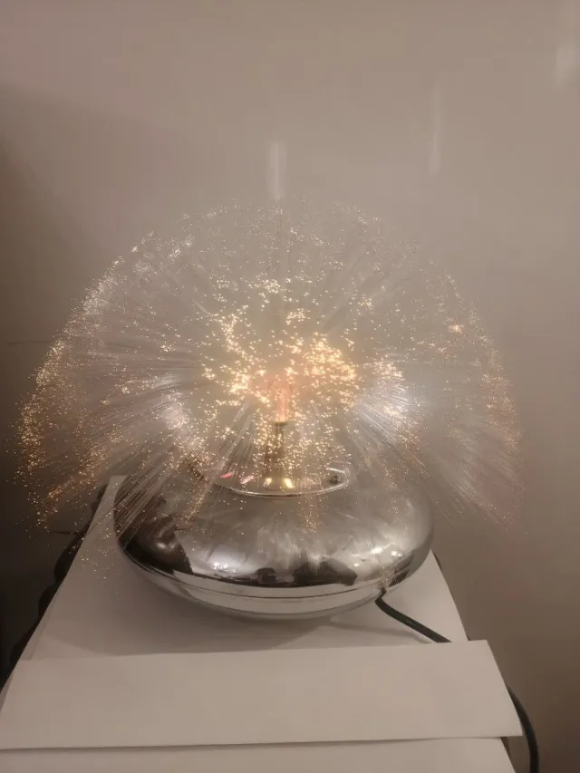 Lámpara Óptica Vintage Fibra Óptica Rosa/Plata