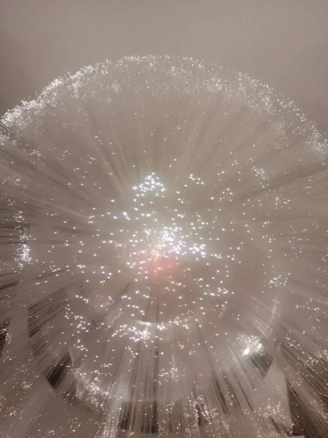 Lámpara Óptica Vintage Fibra Óptica Rosa/Plata