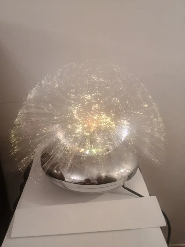 Lámpara Óptica Vintage Fibra Óptica Rosa/Plata