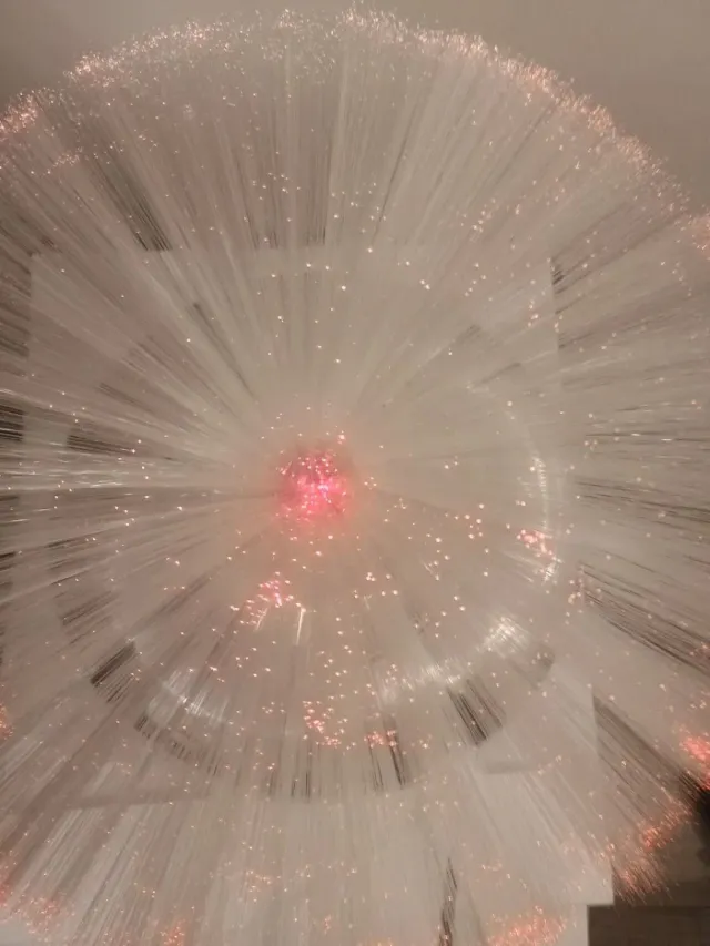 Lámpara Óptica Vintage Fibra Óptica Rosa/Plata