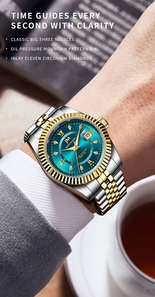 Reloj Jonny Moore Hombre Oro y Verde