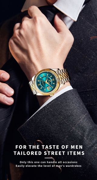 Reloj Jonny Moore Hombre Oro y Verde