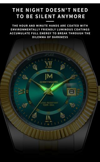 Reloj Jonny Moore Hombre Oro y Verde