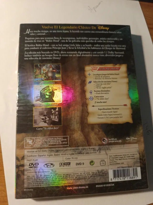 DVD Robin Hood Disney Precintato