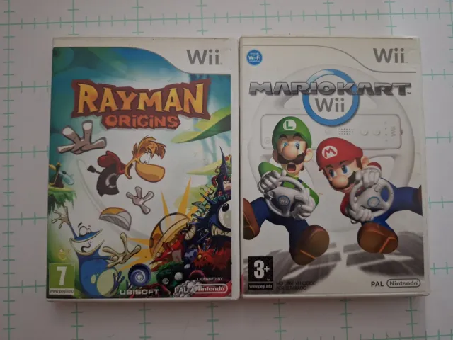 Lote 2 juegos Wii: Rayman Origins y Mario Kart