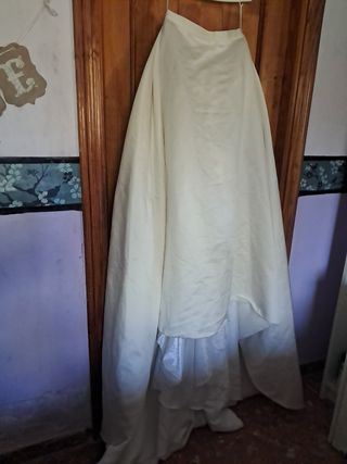 Gonna da sposa con coda per abito da sposa in velluto color pesca