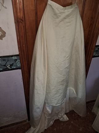 Gonna da sposa con coda per abito da sposa in velluto color pesca