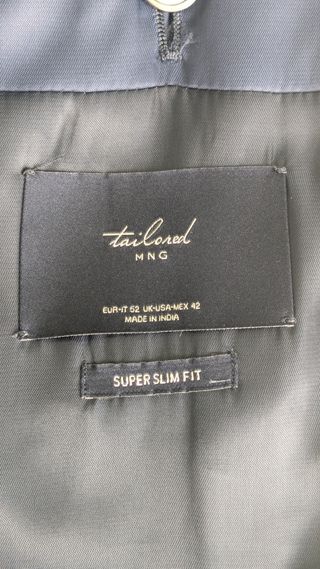 Traje MNG Tailored Gris Claro Talla L