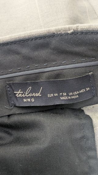 Traje MNG Tailored Gris Claro Talla L