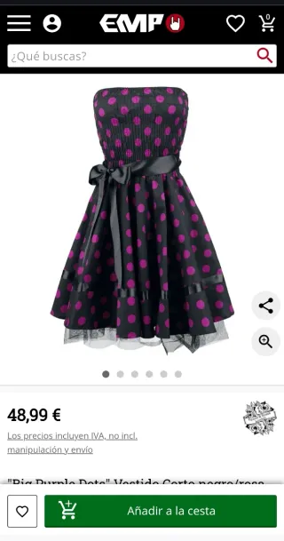 Vestido corto H&R London lunares. Talla L/XL nuevo