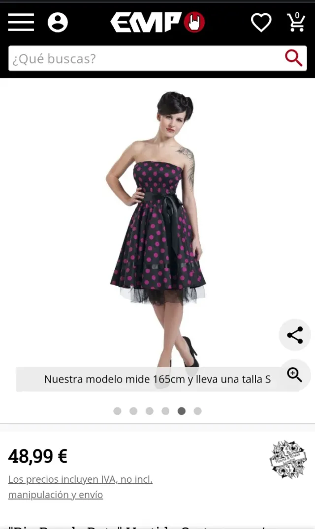 Vestido corto H&R London lunares. Talla L/XL nuevo
