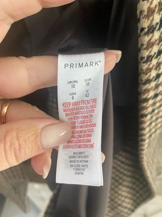 Cappottino Primark a quadri beige/marrone tg 42 IT