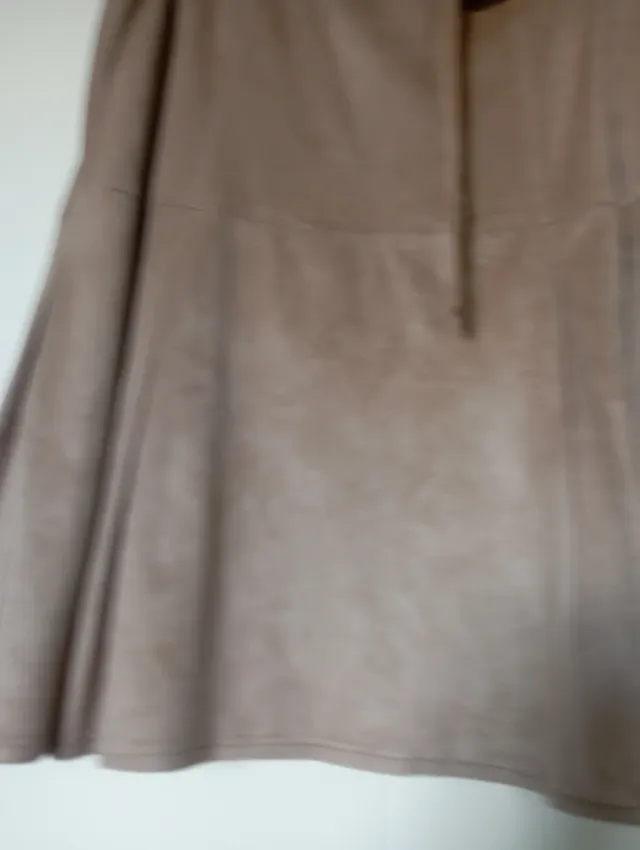 Gonna donna beige con cintura