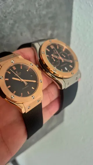 Hublot Relojes Pareja Negro y Dorado
