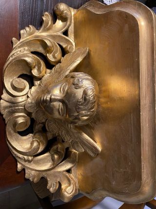 ménsula o repisa  muy antigua querubín