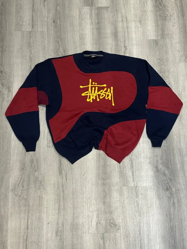 Sudadera Rework Stussy Azul/Rojo