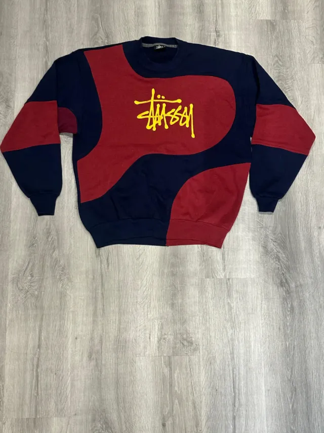 Sudadera Rework Stussy Azul/Rojo