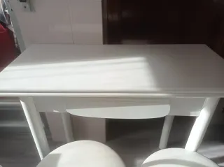 Mesa de cocina extensible blanca