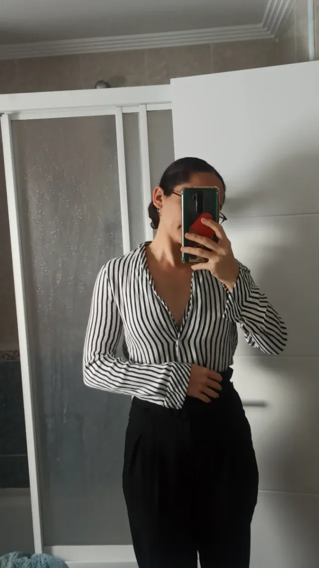 Blusa rayas escote pico ligera