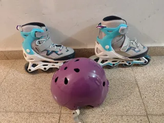 Patines ajustables Decathlon + Casco + Bolsa