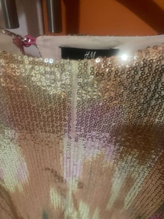 Vestito paillettes oro e rosa