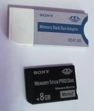 Memory stick 8gb Sony PSP y Adaptador Memory Stick