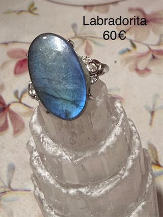 Anillos minerales naturales plata 925 ajustables