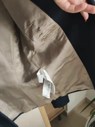 Chaqueta blazer Zara cuadros inglés azul coderas