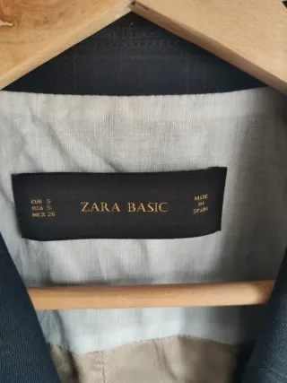 Chaqueta blazer Zara cuadros inglés azul coderas