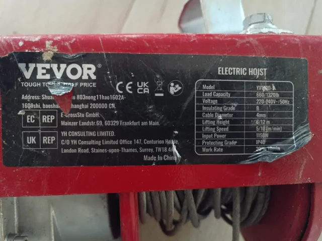 Polipasto Eléctrico VEVOR