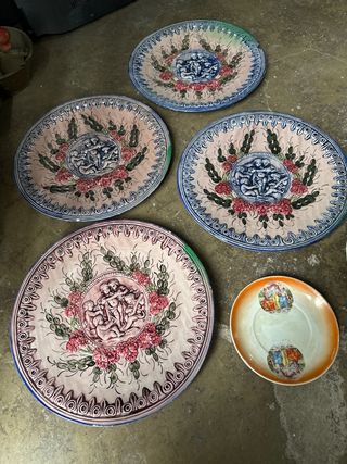 Set di 5 Piatti Antichi Decorati
