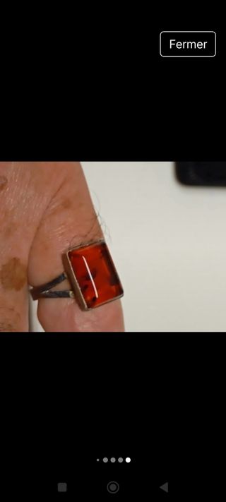 Anillo Plata 925 con Ámbar Rectangular