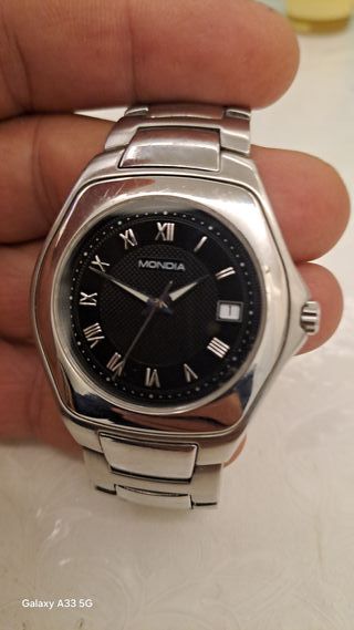 Orologio Mondia Uomo Nero Acciaio