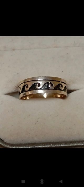 Anillo Plata 925 Diseño Olas