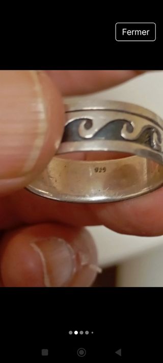 Anillo Plata 925 Diseño Olas