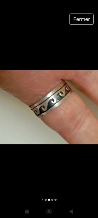 Anillo Plata 925 Diseño Olas