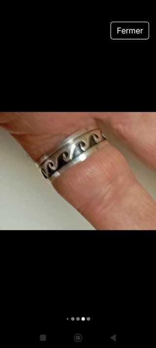 Anillo Plata 925 Diseño Olas