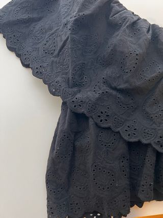 Top Mango Negro Bordado