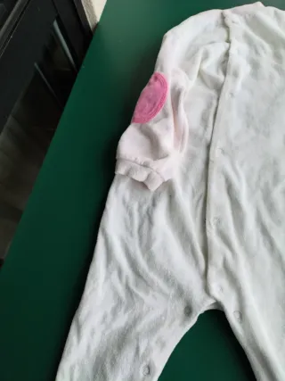 Pijama niña blanco con detalles rosas