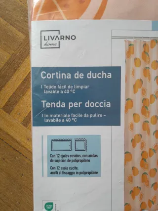 Cortina de ducha Livarno Naranja Frutas