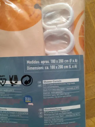 Cortina de ducha Livarno Naranja Frutas