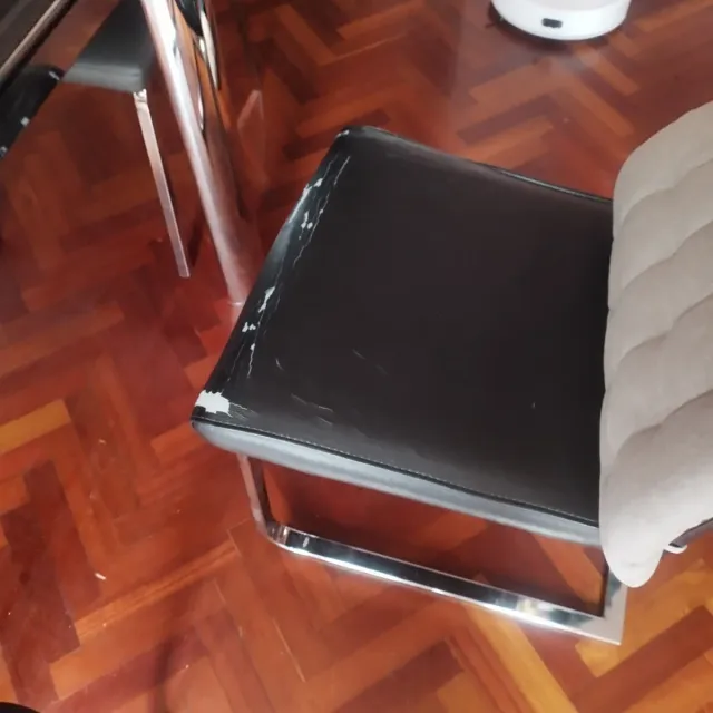 Mesa de comedor cristal y metal