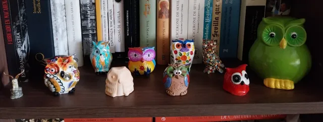 Colección de búhos decorativos