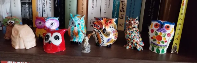 Colección de búhos decorativos