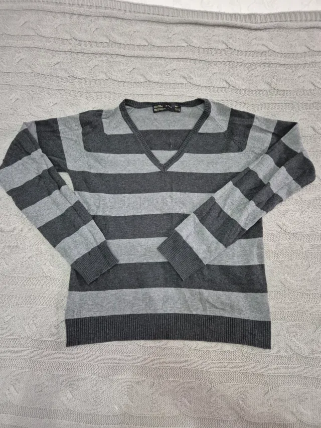 Jersey Zara Rayas Grises Talla M